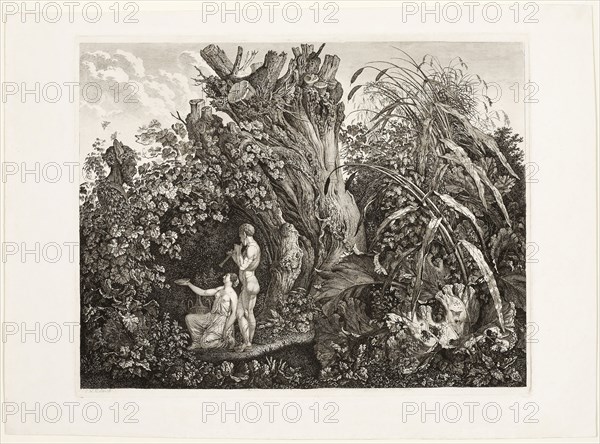 The Sacrifice of Pan, 1808/15, Carl Wilhelm Kolbe, the elder, German, 1759-1835, Germany, Etching in black on ivory wove paper, 402 × 518 mm (image), 420 × 530 mm (plate), 490 × 685 mm (sheet)