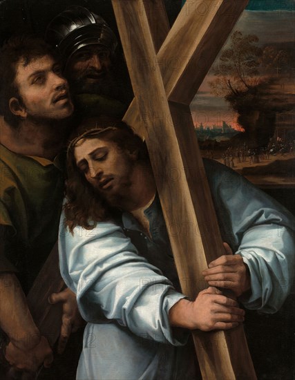 Christ Carrying the Cross, about 1515/1517, Sebastiano del Piombo, Italian, about 1485–1547, Oil on panel, 118 × 92 cm (46 7/16 × 36 1/4 in.)