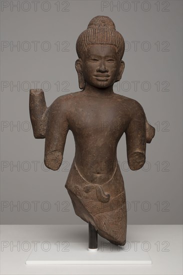 Bodhisattva Avalokiteshvara, Angkor period, 11th century, Cambodia, Cambodia, Sandstone, 45.1 × 25.4 × 9.9 cm (17 3/4 × 10 × 3 7/8 in.)