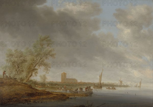 River Landscape with a View of Naarden, 1642, Salomon van Ruysdael, Dutch, about 1602-70, Oil on panel, 59.7 × 85.1 cm (23 1/2 × 33 1/2 in.)
