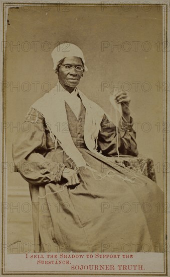 Untitled (I Sell the Shadow to Support the Substance), 1864/65, Sojourner Truth, American (c. 1797-died 1883), in collaboration with S. C. Wright, American (active mid-late 19th century), United States, Albumen print, 8.8 x 5.6 cm (image/paper), 10 x 6.2 cm (mount)