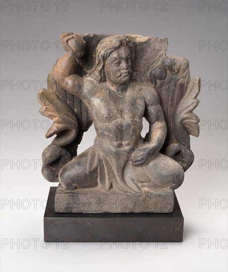 God Triton, 2nd/3rd century, Pakistan, Ancient region of Gandhara, Gandhara, Schist, 18.1 × 16.3 × 7 cm (7 1/8 × 6 3/8 × 2 3/4 in.)