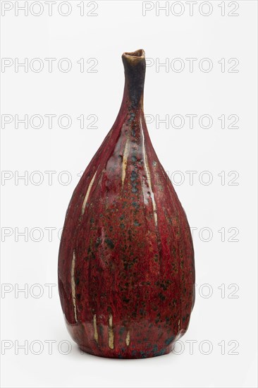 Gourd Vase, 1893–1900, Pierre Adrien Dalpayrat, French, 1844-1910, Bourg-la-Reine, France, Bourg-la-Reine, Glazed stoneware, 36.8 × 10.8 cm (14 1/2 × 4 1/2 in.) (at base)