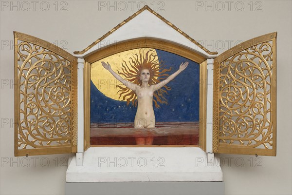 Ad Astra, 1894/96, Akseli Gallen-Kallela, Finnish, 1865-1931, Oil on canvas with a painted and gilded wooden shrine, Canvas: 76 × 85 cm (29 15/16 × 33 7/16 in.) not including shrine