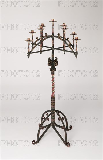 Candelabra (One of a Pair), c. 1860, William White, English, 1825-1900, England, Painted bronze, 139.4 × 74.3 × 73.7 cm (54 7/8 × 29 1/4 × 29 in.)