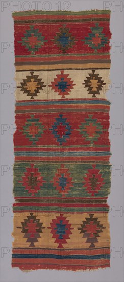 Kilim with Bands of Star Motifs, 1st quarter of the 18th century, Turkey, central Anatolia, Turkey, Wool, slit-tapestry weave, 335.3 x 127 cm (132 x 50 in.)