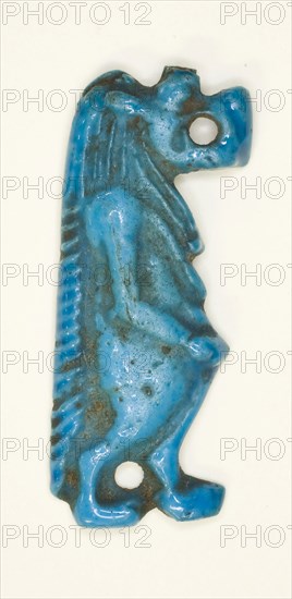 Amulet of the Goddess Tawaret (Thoeris), New Kingdom, Dynasty 18 (about 1550–1295 BC), Egyptian, Egypt, Faience, 3.3 × 1.3 × 0.3 cm (1 5/16 × 1/2 × 1/8 in.)