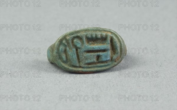 Ring: Amenhotep (III), Ruler of Thebes, New Kingdom, Dynasty 18, reign of Amunhotep III (about 1390–1352 BC), Egyptian, Egypt, Faience, H. 1.1 cm (7/16 in.), diam. 2.2 cm ( 7/8 in.)