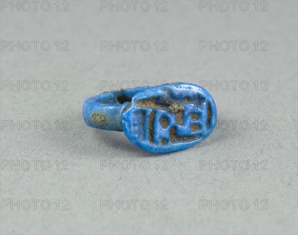 Ring: Amun-Ra, King of the Gods, the Lord, New Kingdom, Dynasties 18–20 (about 1550–1069 BC), Egyptian, Egypt, Faience, W. 1.1 cm (7/16 in.), diam. 1.9 cm (3/4 in.)