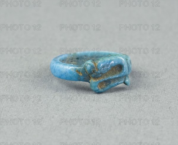 Ring: Figure of Serpent Uto (?), New Kingdom, Dynasty 18 (about 1390 BC), Egyptian, Egypt, Faience, W. 0.6 (1/4 in.), diam. 1.9 cm (3/4 in.)