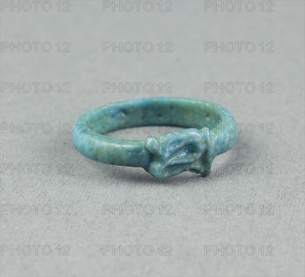 Ring: Figure of Serpent Uto (?), New Kingdom, Dynasty 18 (about 1390 BC), Egyptian, Egypt, Faience, W. 0.6 (1/4 in.), diam. 1.9 cm (3/4 in.)