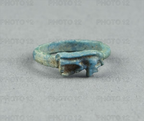 Ring: Udjat Eye, New Kingdom, late Dynasty 18 (about 1325 BC), Egyptian, Egypt, Faience, W. 0.6 cm (1/4 in.), diam. 2.1 cm (13/16 in.)