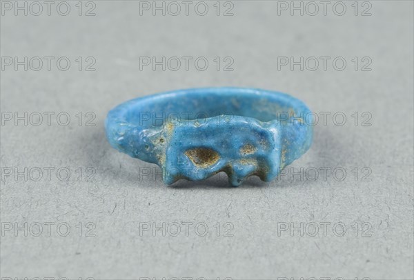 Ring: Udjat Eye, New Kingdom, late Dynasty 18 (about 1325 BC), Egyptian, Egypt, Faience, W. 0.6 cm (1/4 in.), diam. 1.9 cm (3/4 in.)