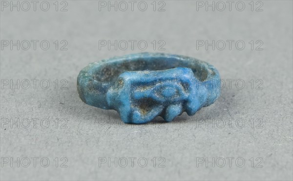 Ring: Udjat Eye, New Kingdom, late Dynasty 18 (about 1325 BC), Egyptian, Egypt, Faience, W. 0.6 cm (1/4 in.), diam. 1.4 cm (9/16 in.)