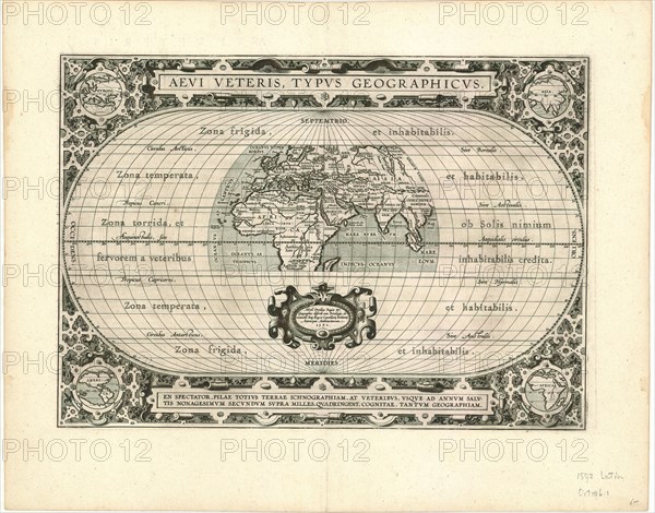 Map, Aevi veteris, typvs geographicvs Ortelius, Abraham Ortelius (1527-1598), Copperplate print