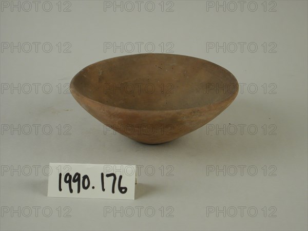 Egyptian, Red Clay Bowl, between 3300 and 3100 BCE, Terracotta, Overall: 1 5/8 × 4 3/8 inches (4.1 × 11.1 cm)