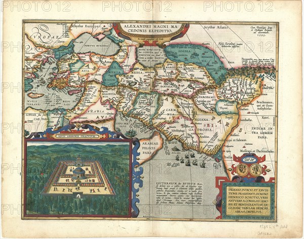 Map, Alexandri Magni Macedonis expeditio ex conatib. geographicis Ab. Ortelij, Abraham Ortelius (1527-1598), Copperplate print