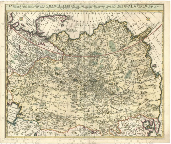 Map, Tartaria, sive Magni Chami Imperium ex credendis ... Nicolai Witsen ..., et hodiè vigentium geographorum archetypis congestum, auctum, et in lucem editum a Carolo Allard, Amst. Bat, Nicolaes Witsen (1641-1717), Carel Allard (1648-1709), Copperplate print