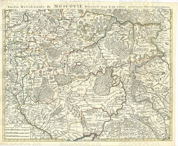Map, Partie meridionale de Moscovie dressée par G. de L’Isle, Guillaume Delisle (1675-1726), Copperplate print