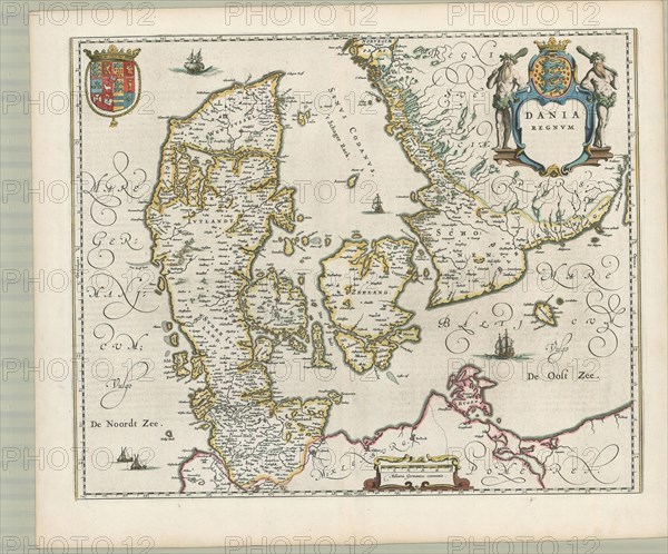 Map, Dania regnvm, Copperplate print