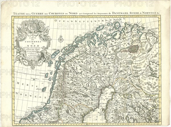 Map, Téatre dela guerre des courones du Nord, Guillaume Delisle (1675-1726), Copperplate print