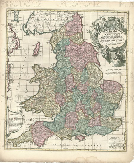 Map, A new mapp of the kingdome of England, Copperplate print