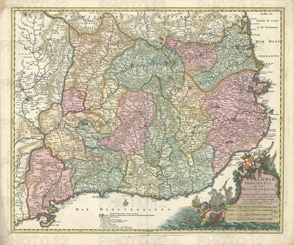 Map, Nieuwe kaart van 't Hertogdom Sileesien, met zyne onderhoorige vorstendommen en heerschappen, Copperplate print