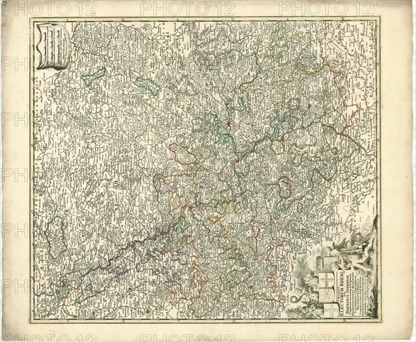 Map, Circulus electorum Rheni sive Rhenanus Inferior complectens accuratam descriptionem archiepiscopatus Moguntini Coloniensis et Trevirensis Palatinatus Rheni, et comitatus Beilstein, Newenaer Inferioris Isenburg et Reiferscheit, Frederick de Wit (1610-1698), Copperplate print