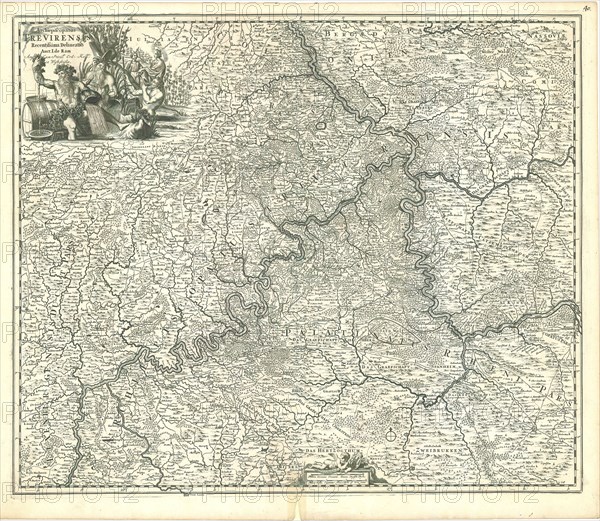 Map, Archiepiscopatus Trevirensis recentissima delineatio, Joannes de Ram (18 juni 1648-15 mei 1693), Copperplate print