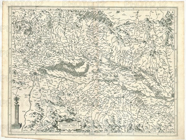 Map, Alsatia superior cuSvntgoia & Brisgoia, Gerard Mercator (1512-1594), Copperplate print