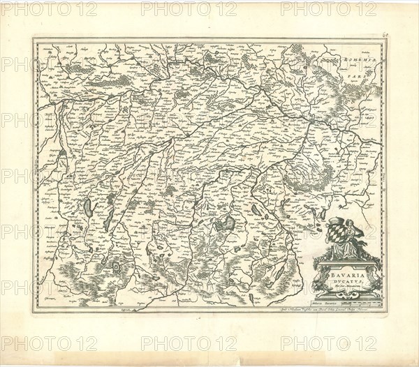 Map, Bavaria dvcatvs, Gerard Mercator (1512-1594), Copperplate print
