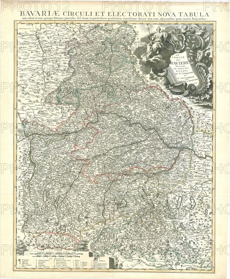 Map, Le cercle de Baviere, Johannes Condet (1711-1781), Copperplate print