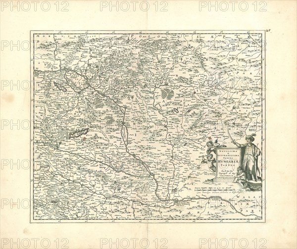 Map, Novissima et accuratissima totius Hungariae tabula, Pierre Du Val (1618-1683), Copperplate print