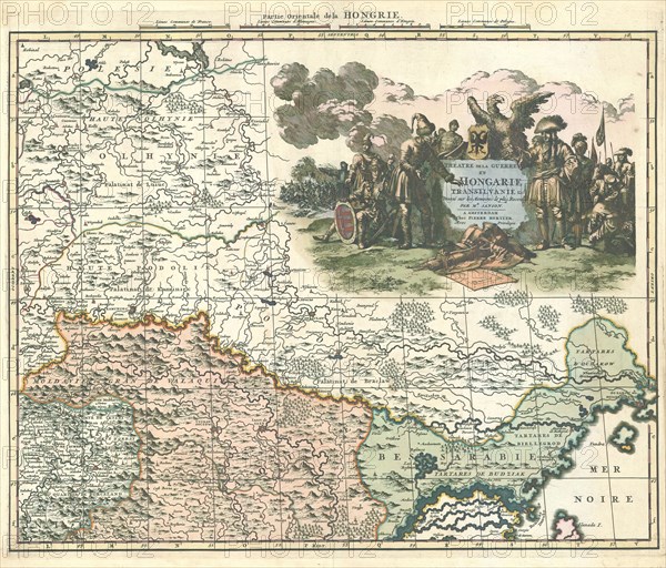 Map, Théatre de la guerre en Hongarie Transilvanie &c, Nicolas Sanson (1600-1667), Copperplate print