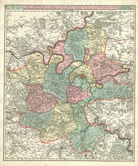 Map, Carte particulire du terroir et des environs des Paris qui est la plus grande partie de LIsle de France