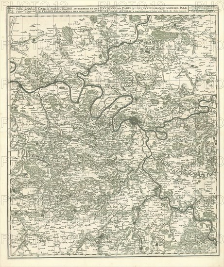 Map, Carte particulire du terroir et des environs des Paris qui est la plus grande partie de LIsle de France