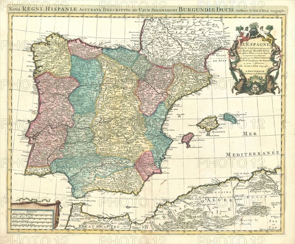 Map, L'Espagne dressée sur la description qui en a eté faite par Rodrigo Mendez Sylva et sur plusieurs relations et cartes manuscrites ou imprimées de ce Royaume, Guillaume Delisle (1675-1726), Copperplate print