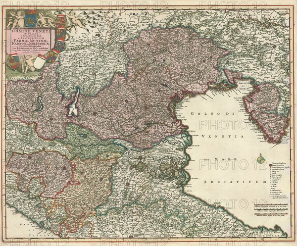 Map, Dominii Veneti in Italia in partes accurate divisi ac statuum ducum Parmae, Mutinae, Mantuae et Mirandolae novissima descriptio, Frederick de Wit (1630-1706), Copperplate print