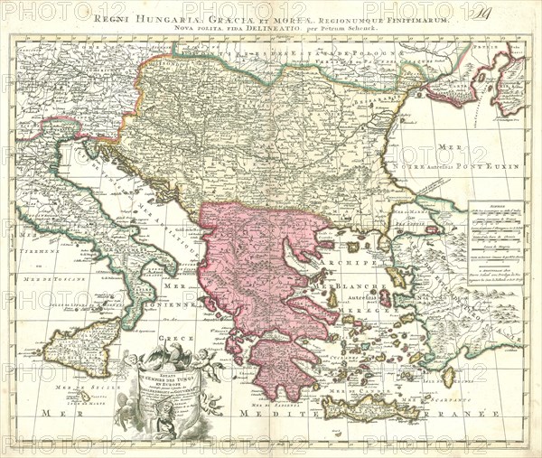Map, Estats de l'Empire des Turqs en Europe, Nicolas Sanson (1600-1667), Copperplate print