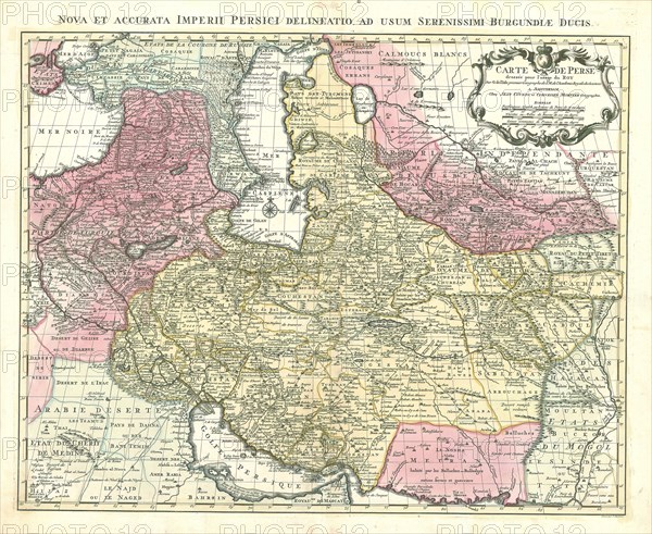 Map, Carte de Perse, Guillaume Delisle (1675-1726), Copperplate print