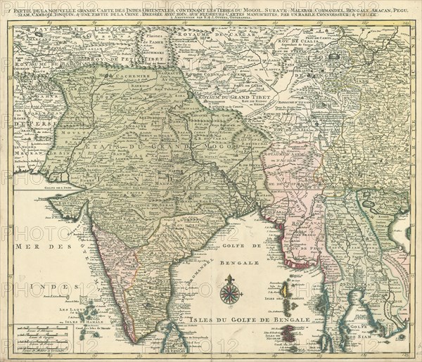 Map, 1 Partie de la nouvelle grande carte des Indes Orientales, Habile connoisseur Un, Copperplate print