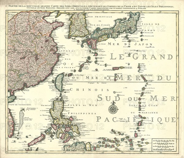 Map, 2 Partie de la nouvelle grande carte des Indes Orientales, Habile connoisseur Un, Copperplate print
