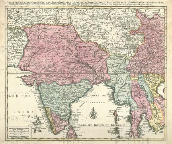 Map, 1 Partie de la nouvelle grande carte des Indes Orientales, Habile connoisseur Un, Copperplate print