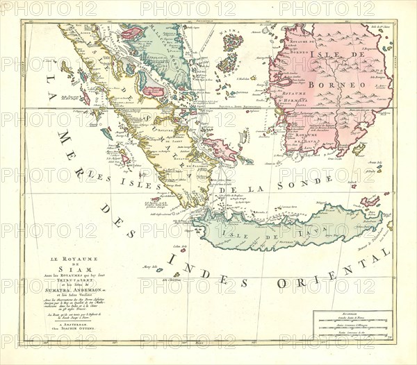 Map, Le royaume de Siam, Copperplate print