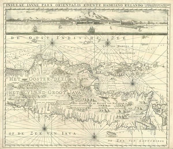 Map, Insulae Iavae Pars Orientalis, Adriaan Reland (1676-1718), Copperplate print