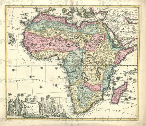 Map, Novissima et perfectissima Africae descriptio, Frederick de Wit (1630-1706), Copperplate print