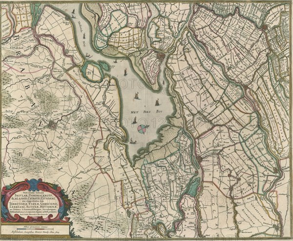 Map, Novissima tabula insvlar. Dordracensis, Alblasser, Crimper, Clvndert etc., Balthasar Florisz. van Berckenrode (c. 1591-1646), Copperplate print