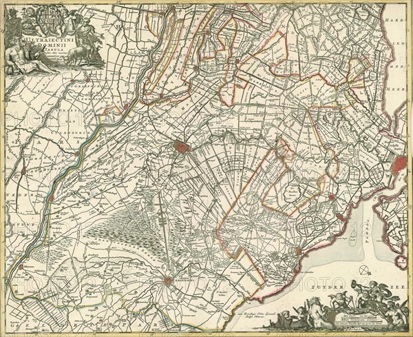 Map, Ultraiectini Dominii tabula, Nicolaes Jansz. Visscher (1649-1702), Copperplate print
