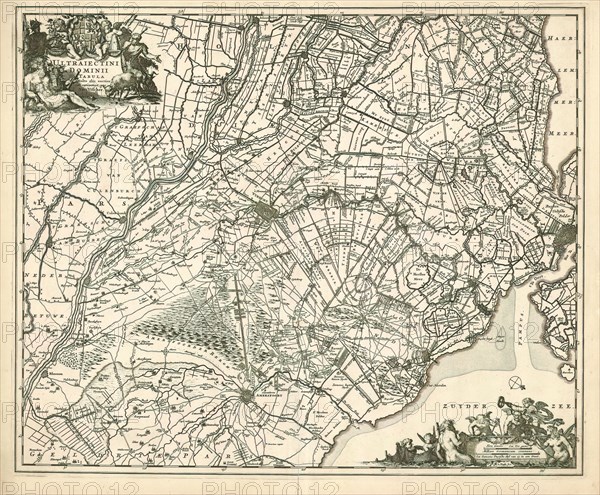 Map, Ultraiectini Dominii tabula, Nicolaes Jansz. Visscher (1649-1702), Copperplate print