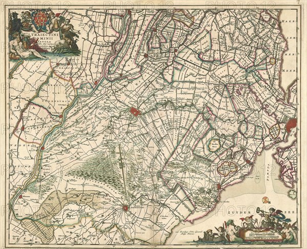 Map, Ultraiectini Dominii tabula, Nicolaes Jansz. Visscher (1649-1702), Copperplate print